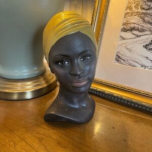 Vintage Exquisite Holland Mold Ceramic African American Head Bust w Turban